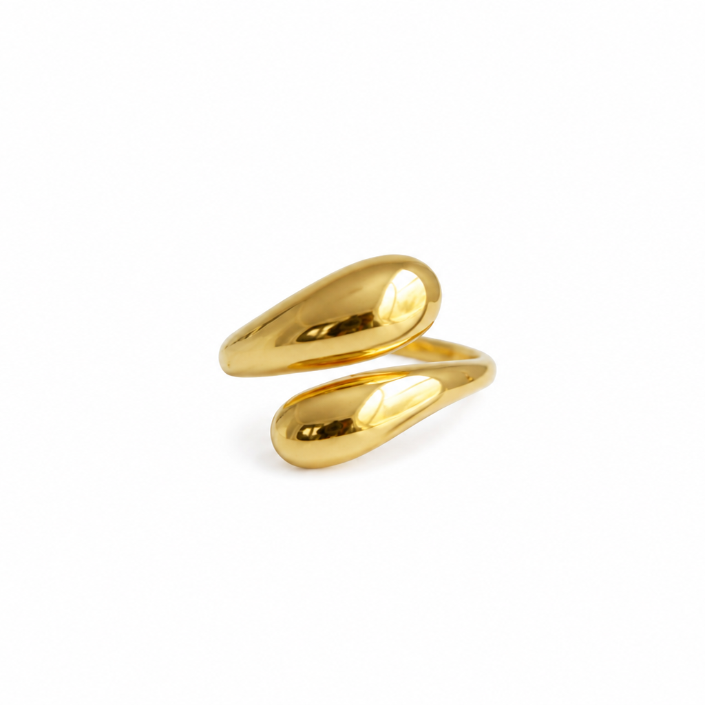 Gold ring on a white background