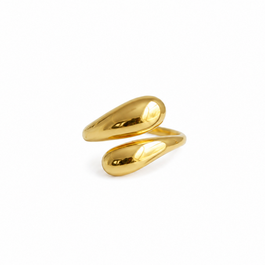 Gold ring on a white background
