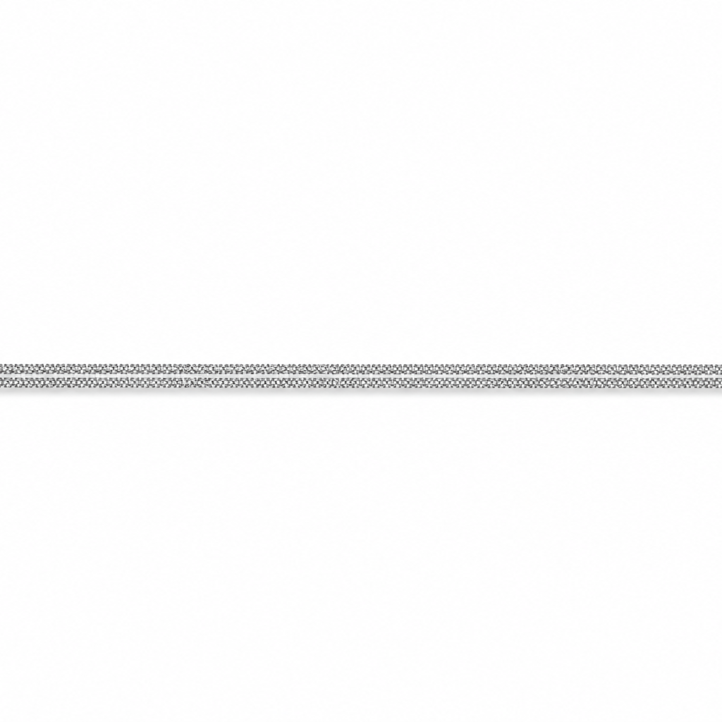 Silver anklet on a white background