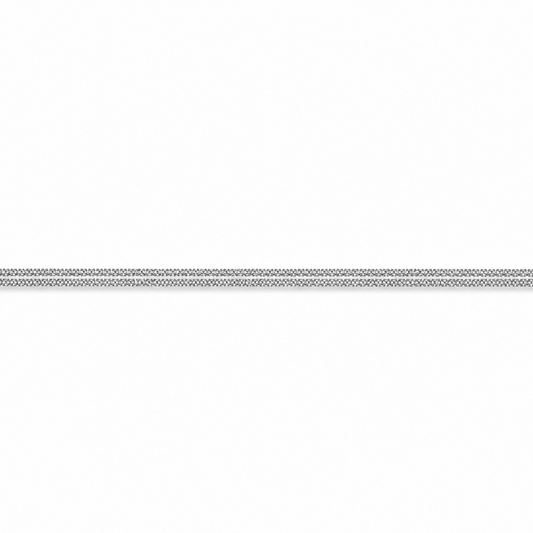 Silver anklet on a white background